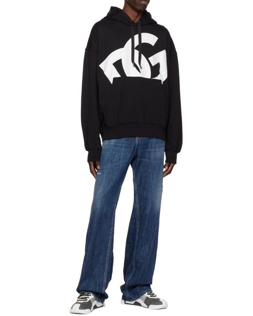 Dolce & Gabbana Black Pouched Pocket Hoodie for men