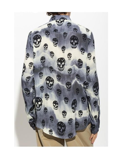 McQueen Blue Long-Sleeved Shirt for men