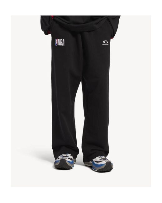 Balenciaga Black Nba Collaboration Oversized Sweatpants for men