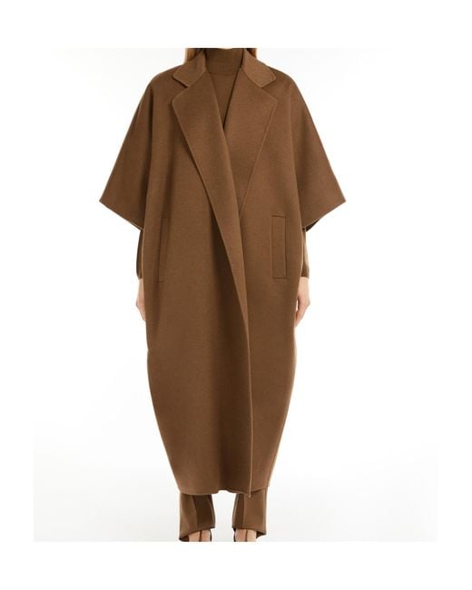 Max Mara Brown Gitano Three-Quarter-Sleeved Coat
