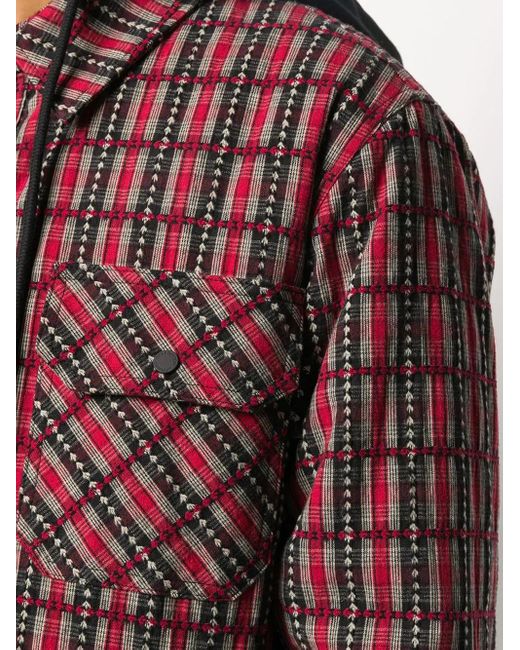 Off-White c/o Virgil Abloh Red Checked Hooded Jacket for men