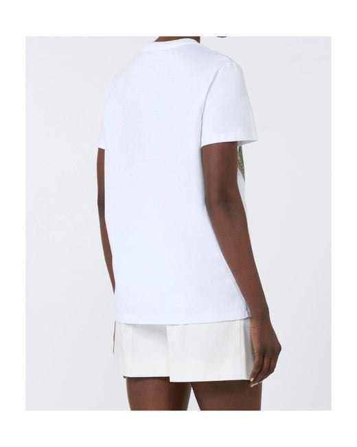 Max Mara White Spadino Graphic Printed Jersey T-Shirt