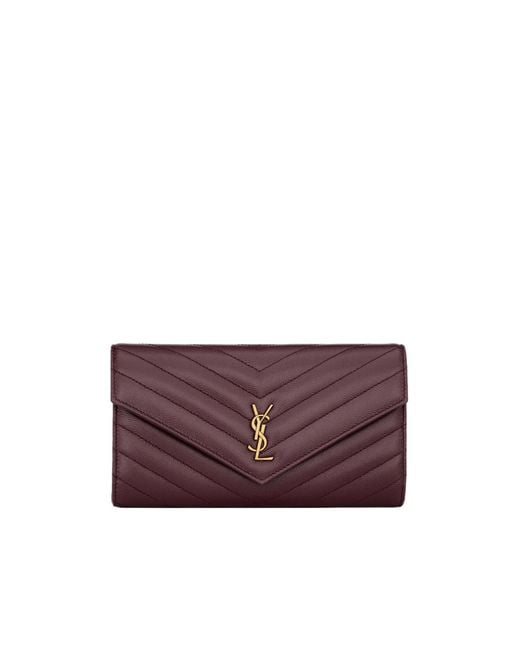Saint Laurent Purple Monogram Envelope Wallet