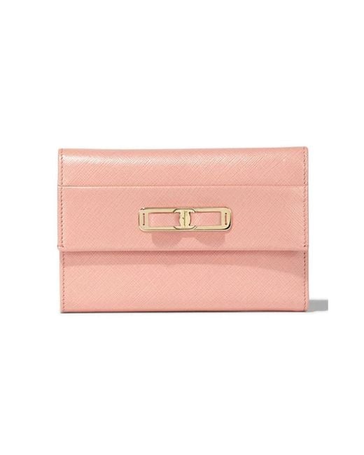 Ferragamo Pink Logo Details Wallet