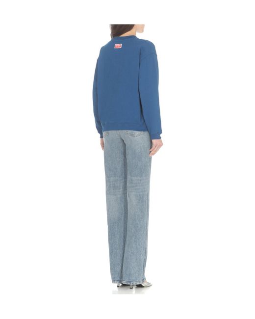 KENZO Blue Logo Printed Crewneck Sweatshirt