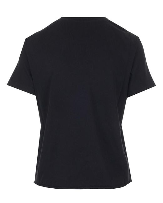 Saint Laurent Black Heart Logo Print T-Shirt