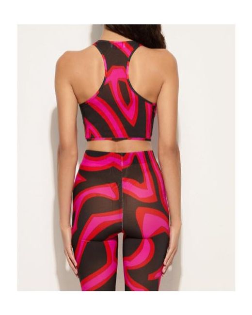 Emilio Pucci Pink Pucci Marmo Mesh Racerback Crop Top