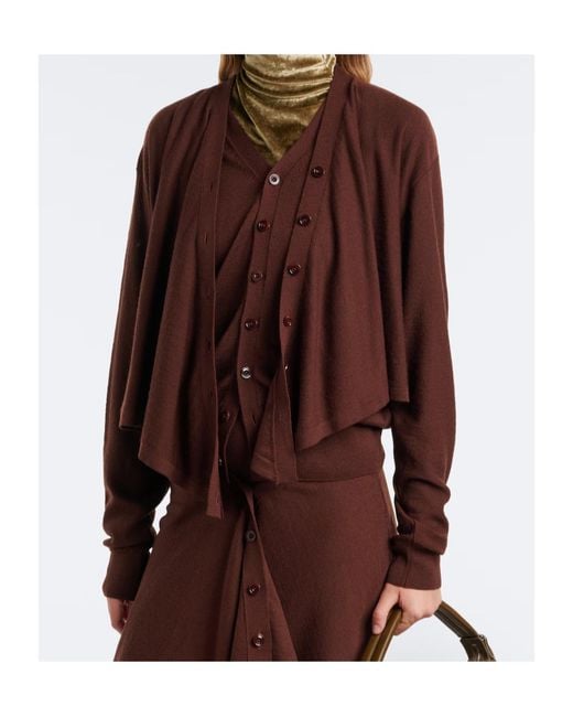 Lemaire Purple Wool-Blend Cardigan
