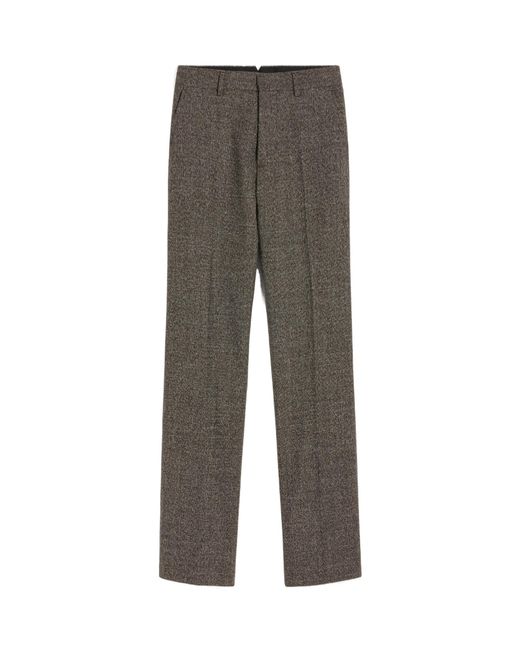 AMI Gray Straight-Leg Tailored Trousers for men