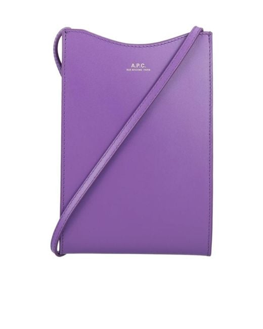 A.P.C. Purple Jamie Logo-Print Crossbody Bag