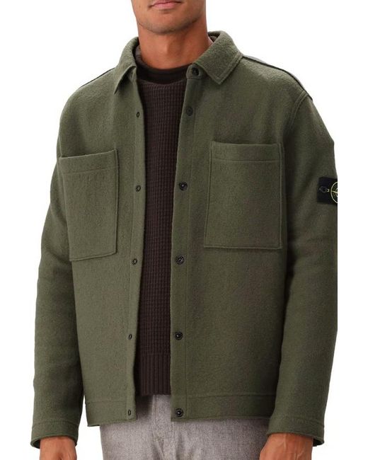 Stone Island Green Patch Button Cardigan for men