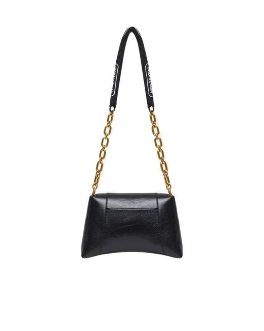 Balenciaga White Logo Plaque Downtown Shoulder Bag