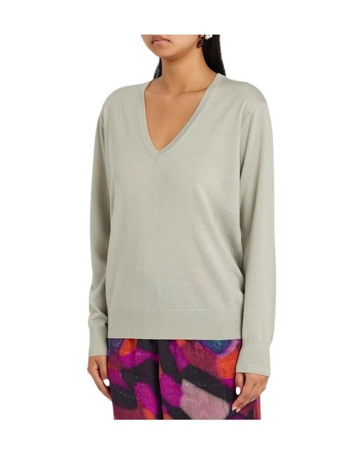 Dries Van Noten White Tuomas Merino Wool Jumper