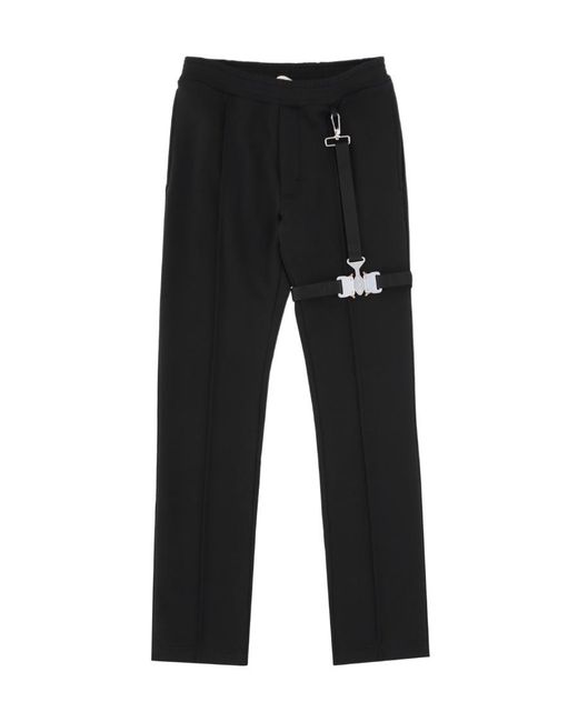 1017 ALYX 9SM Black Buckle-Detail Track Pants for men