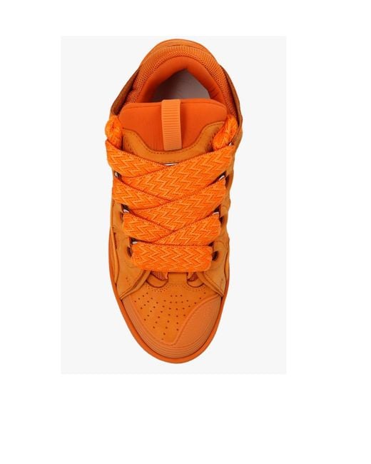 Lanvin Orange Lace Up Sneakers