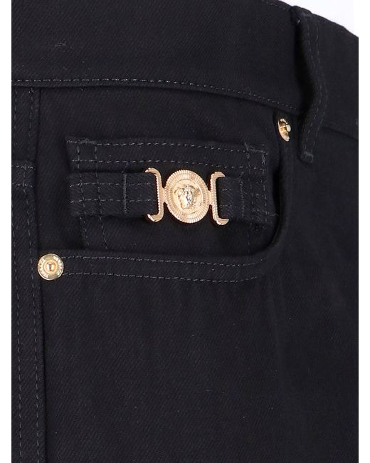 Versace Black Straight Leg Jeans for men