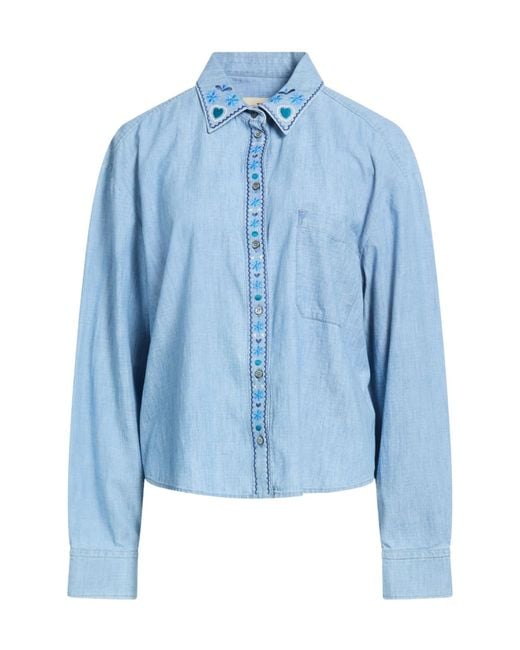 Weekend by Maxmara Blue Solid Color Shirts