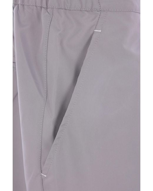 Brunello Cucinelli Gray Logo Detailed Bermuda Shorts for men