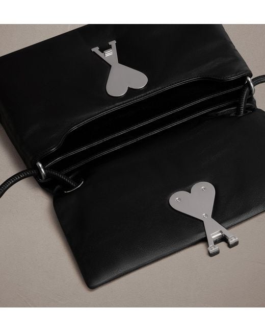 AMI Black Ami Voulez Vous Shoulder Bag for men