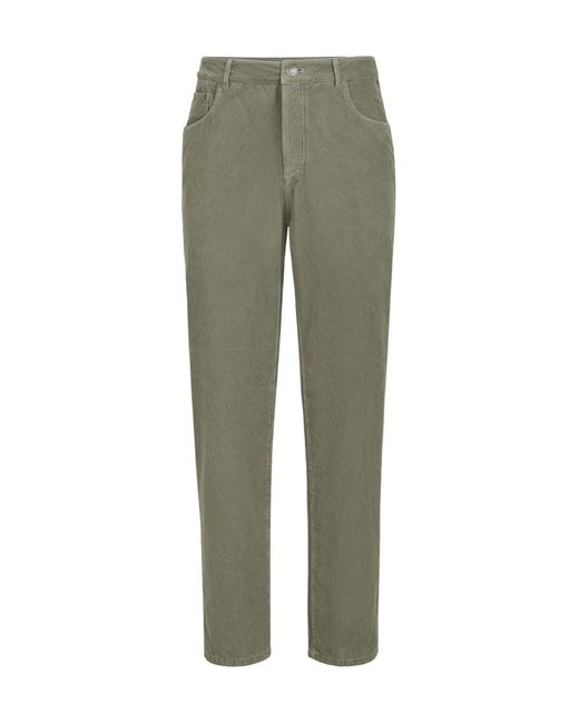 Brunello Cucinelli Green Garment-Dyed Five-Pocket Trousers for men