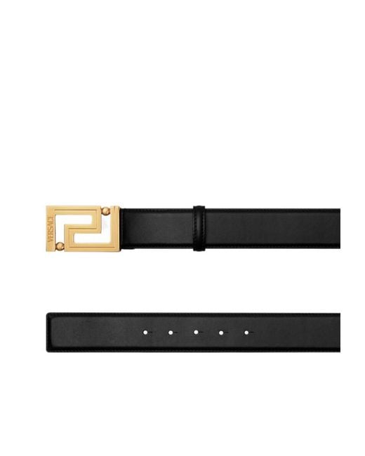 Versace White Greca Logo Engraved Belt for men