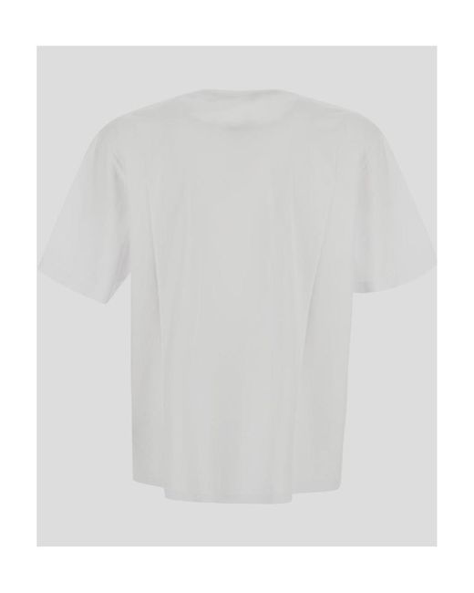 Palm Angels White Embroidered Logo T-Shirt for men