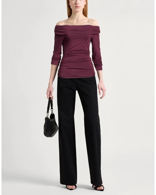 Rag & Bone Purple Off-Shoulder Long Sleeve Top