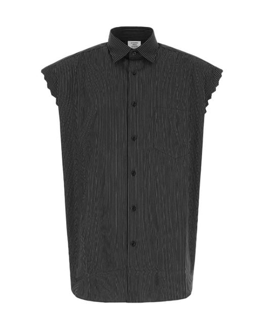 Vetements Black Sleveless Buttoned Shirt for men