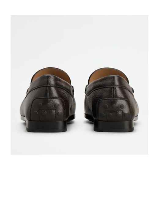 Tod's Black Gommino Almond Toe Loafers for men
