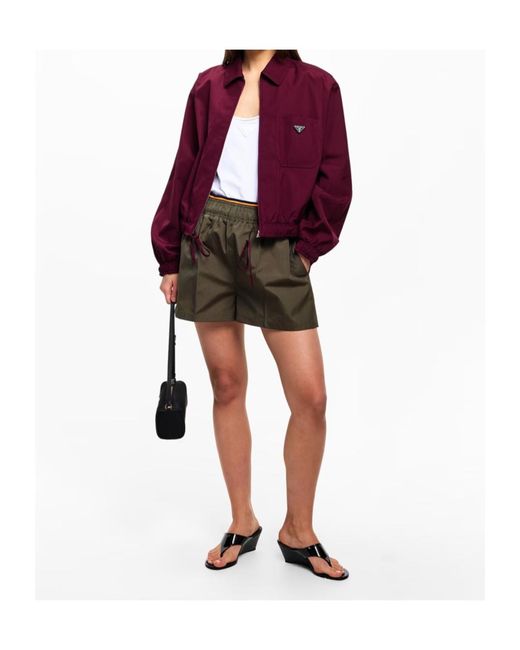 Prada Green Logo Patch Shorts