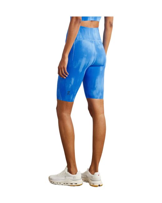 On Shoes Blue Malibu Tie-Dyed Stretch Recycled-Jersey Shorts