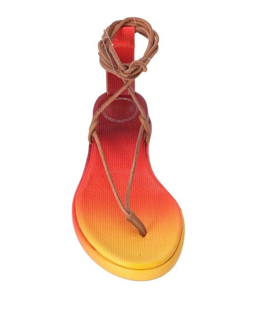 Chloé Red Fashionable Multi-Color Strap Sandals