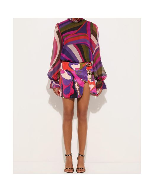 Emilio Pucci Red Printed Skirt