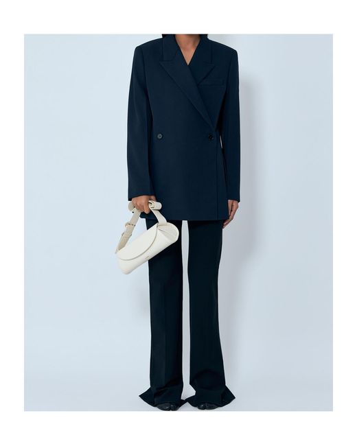 Jil Sander Blue Gabardine Double Breasted Blazer
