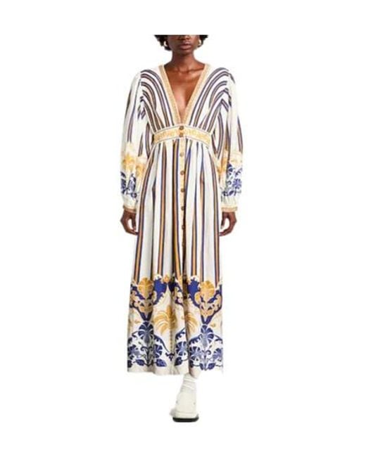 Farm Rio White Multicolored Dress