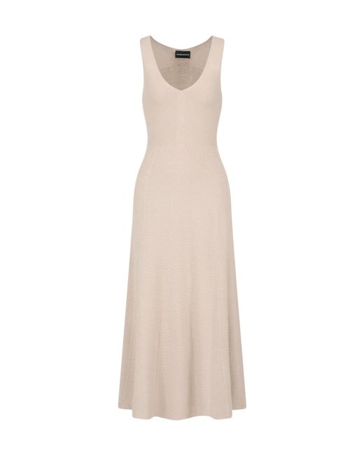 Emporio Armani Natural Seamless, Links-Stitch Knit Long Dress