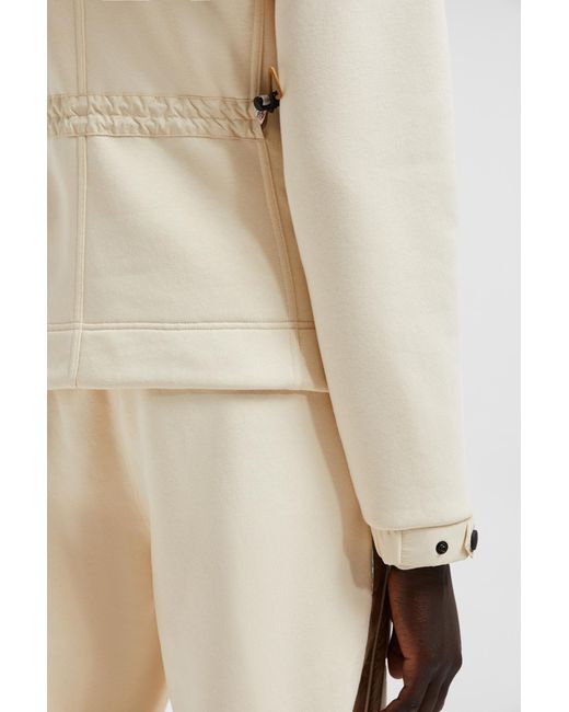 Moncler White Grenoble Logo Detailed Drawstring Hoodie