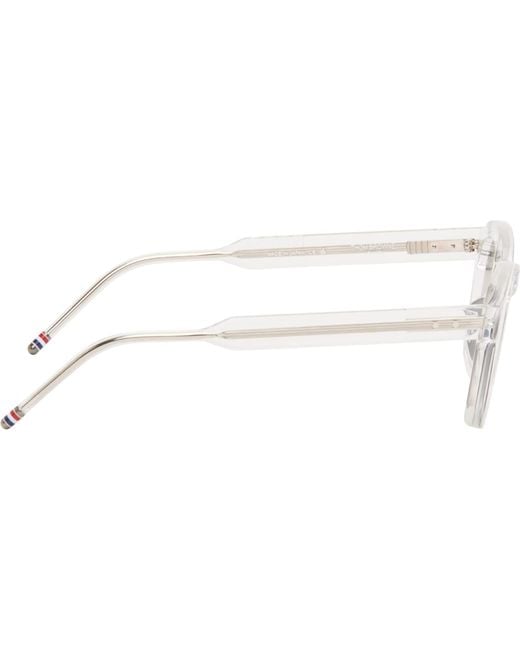 Thom Browne White Eyewear Square Frame Sunglasses for men
