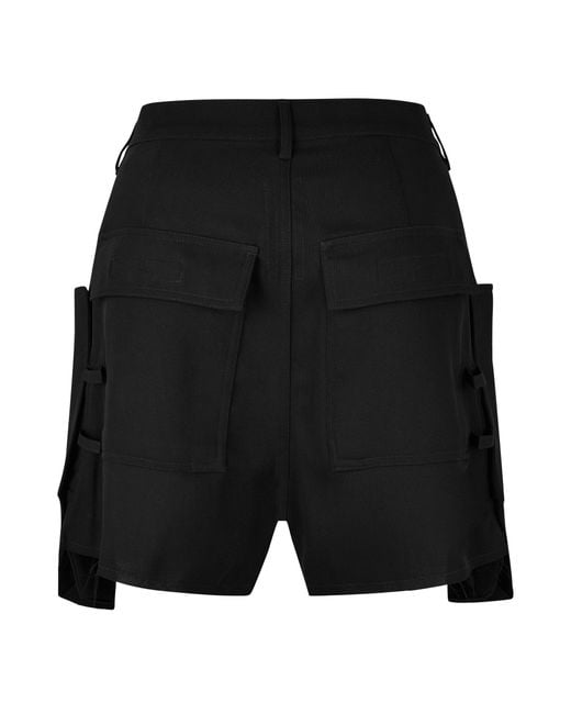 Rick Owens Black High-Waisted Utility Mini Short for men