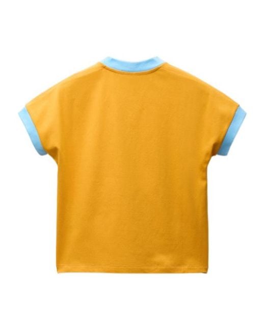 Versace Yellow Contrast-Trim Cropped T-Shirt