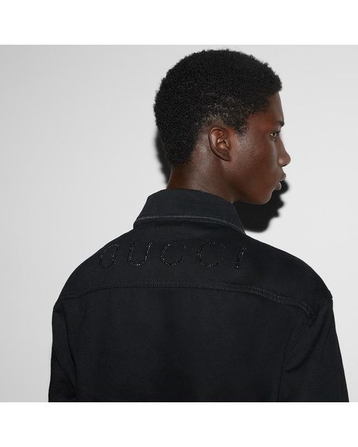 Gucci Black Denim Zip Shirt for men