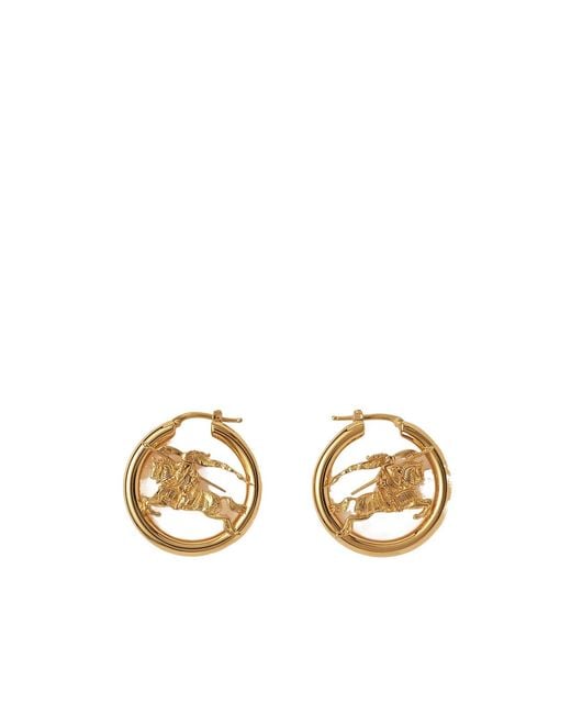 Burberry Metallic Ekd Hoop Earrings