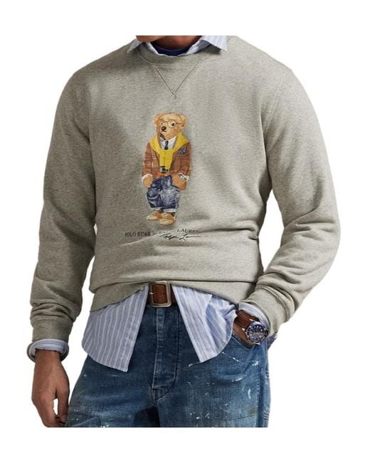 Polo Ralph Lauren White Bear Graphic Crewneck Sweatshirt for men