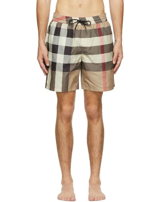 Burberry Multicolor Checked Drawcord Swim Shorts for men