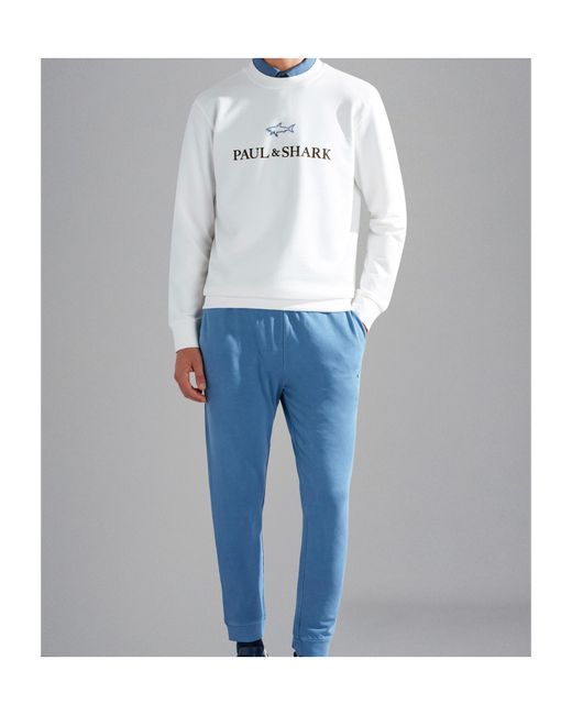 Paul & Shark White Printed Sweatshirt for men