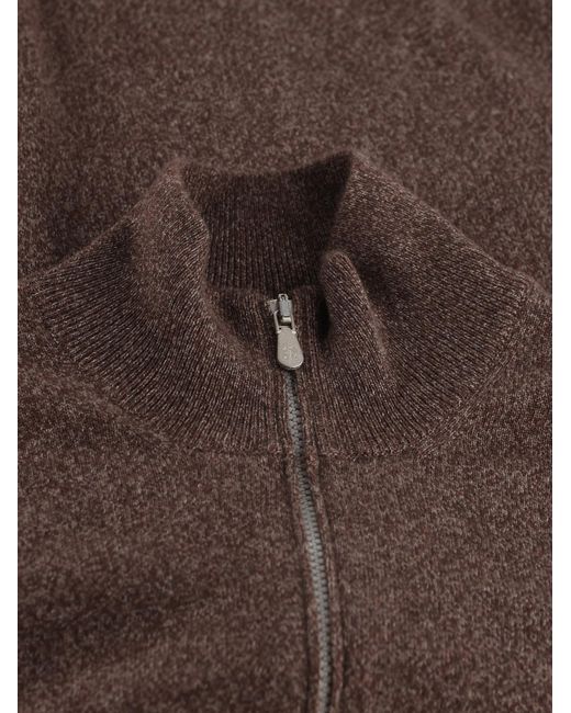 Brunello Cucinelli Brown Zipped Cardigan for men