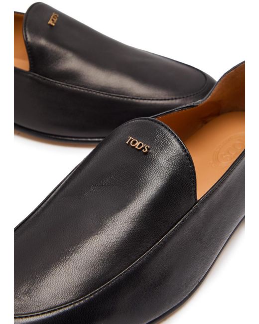 Tod's Black Cuoio 25M Leather Loafers
