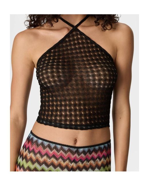 Missoni Black Haut En Dentelle À Dos Nu