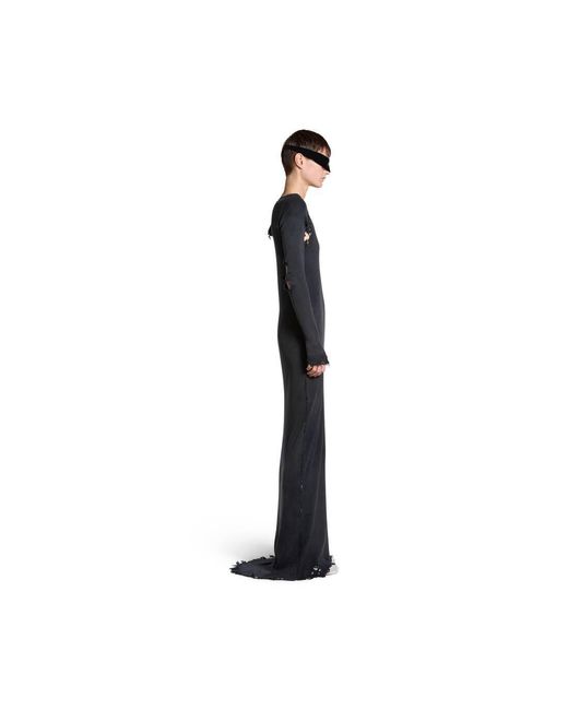Balenciaga Black Long-Sleeved Maxi Dress