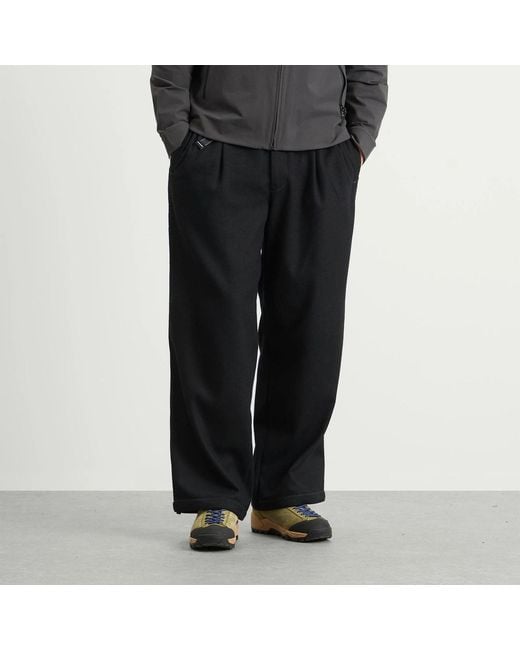And Wander Black Wide-Leg Casual Pants for men